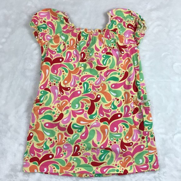 Hanna Andersson Multicolor 100% Cotton Knit Shift Dress Pockets Girls Size 120cm - Picture 10 of 12